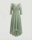 Chic Lace Trim Maxi Dress for Celebrations