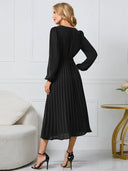 Chic Pleated Dress with Belt