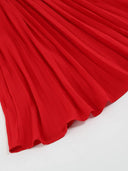 Chic Pleated Dress with Belt