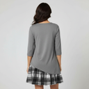 Chic Long-Sleeved Checked Dress for Women