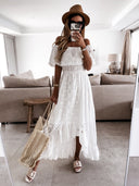 Boho Ruffle Off-Shoulder Maxi Dress