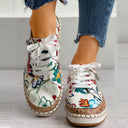 Floral Print Orthopedic Sports Shoes with Laces
