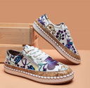 Floral Print Orthopedic Sports Shoes with Laces