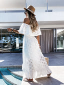 Boho Ruffle Off-Shoulder Maxi Dress