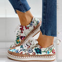 Floral Print Orthopedic Sports Shoes with Laces