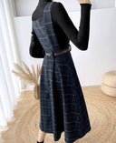 Chic Vintage Checkered Dress for Women