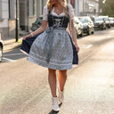 Floral Patterned Bavarian Dirndl Dress
