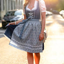 Floral Patterned Bavarian Dirndl Dress