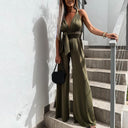 Chic Sleeveless Jumpsuit with V-Neck & Wide Leg
