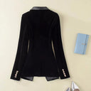 Chic Satin Velvet Blazer for Sophisticated Style