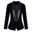 Chic Satin Velvet Blazer for Sophisticated Style