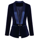 Chic Satin Velvet Blazer for Sophisticated Style