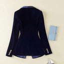 Chic Velvet Blazer with Satin Accents