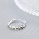 Adjustable Silver Daisy Ring