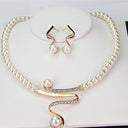 Natural Pearl Necklace + Earrings Set