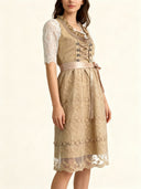 Classic Women's Dress Set with Apron & Blouse