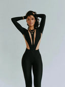 Chic Long Sleeve Round Neck Jumpsuit