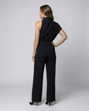 Chic Women's Jumpsuit - Sleeveless Round Neck, Wide Leg Design