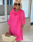 Chic Long-Sleeve Midi Dress for Women