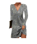 Shimmering Women's Long Sleeve Sequin Dress for Special Occasions