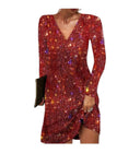 Shimmering Women's Long Sleeve Sequin Dress for Special Occasions