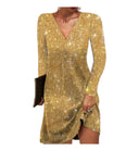 Shimmering Women's Long Sleeve Sequin Dress for Special Occasions