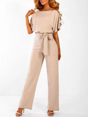 Chic Ruffled Belted Dress for Women