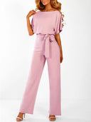 Chic Ruffled Belted Dress for Women
