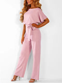 Chic Ruffled Belted Dress for Women