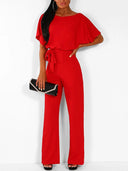 Chic Ruffled Belted Dress for Women
