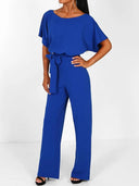 Chic Ruffled Belted Dress for Women