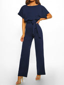 Chic Ruffled Belted Dress for Women