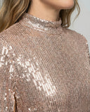 Mid-Length Sequin Cape Dress with Split Sleeves