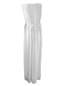 Bohemian Lace Maternity Dress with Belt - Sleeveless Round Neck Style for Expecting Mothers
