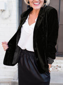 Chic Velvet Blazer with Lapel Collar for Women