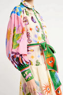 Long Vintage-Inspired Printed Dress