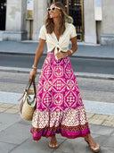 Retro Boho Long Summer Skirt