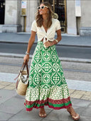 Retro Boho Long Summer Skirt