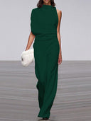 Chic Round Neck Overall Design