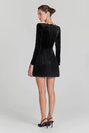 Chic Velvet Square Neck Dress
