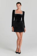 Chic Velvet Square Neck Dress