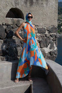 Wedding Guest Dress - Halter Pleated Maxi