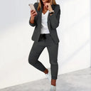 Chic Blazer and Jogging Pants Ensemble