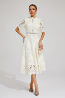Chic Lace Midi Dress for Weddings & Events