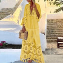 Chic Bohemian Lace & Fringe Maxi Dress