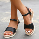 Heidi - Light Sandals with Wedge Heel and Buckle