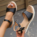 Heidi - Light Sandals with Wedge Heel and Buckle