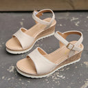 Heidi - Light Sandals with Wedge Heel and Buckle