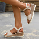 Heidi - Light Sandals with Wedge Heel and Buckle