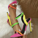 Vibrant High-Heel Sandals with Neon Accents